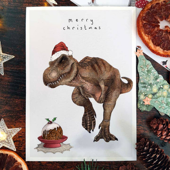 Carte T-Rex Christmas