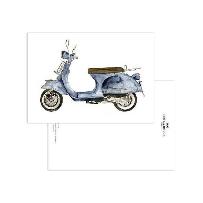 Ansichtkaart Blue Scooter | Zonder Envelop