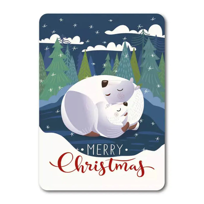 Carte Merry Christmas Polar Bears Hug