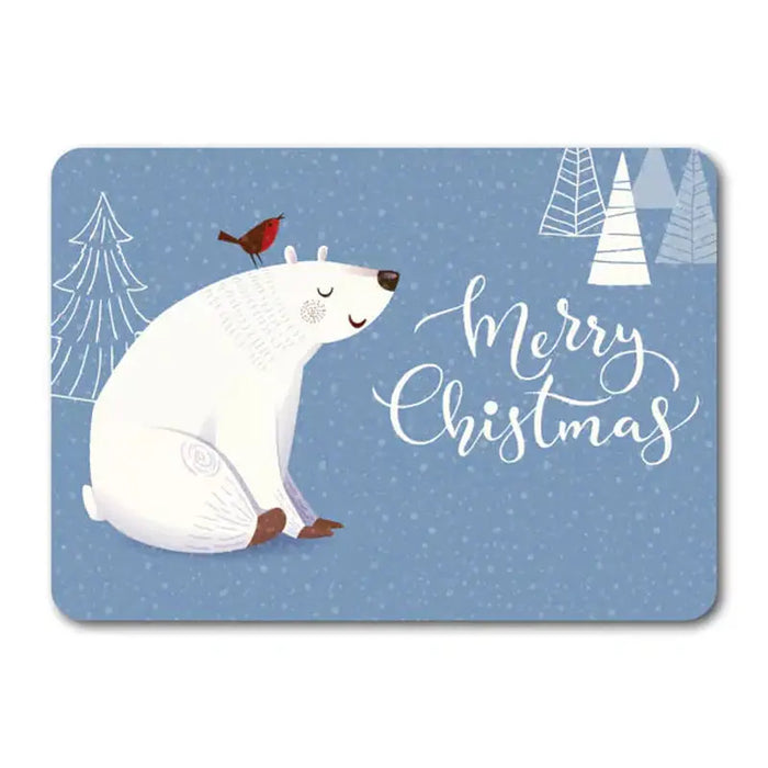 Tarjeta de Navidad Polar Bear + Bird