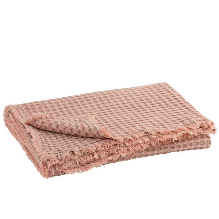 J-Line Plaid Waffle Match Cotton Rose clair