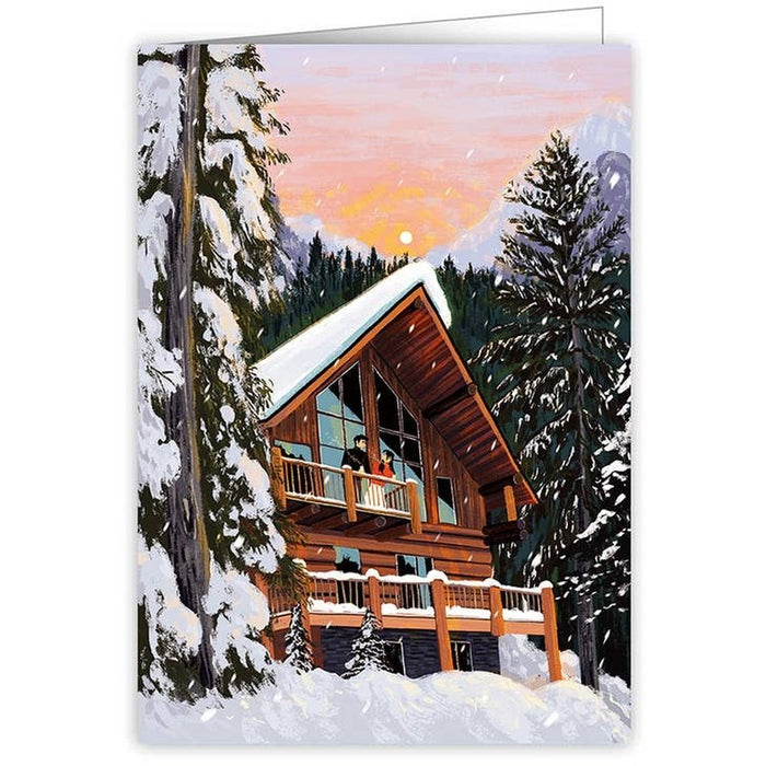 Map Couple in Snowy Balcony