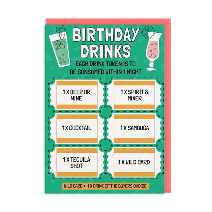 Coupon de boissons de nuit d'anniversaire cartographier