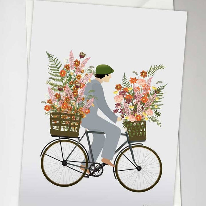 Map Bicycle with Flowers