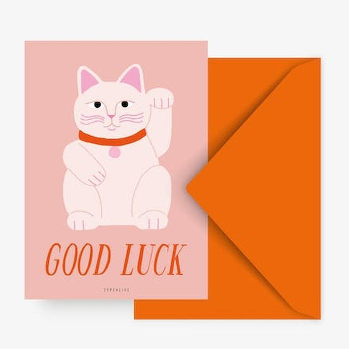 Kaart Good Luck Kat | Zonder Enveloppe Krossproducts | De online winkel voor hebbedingetjes