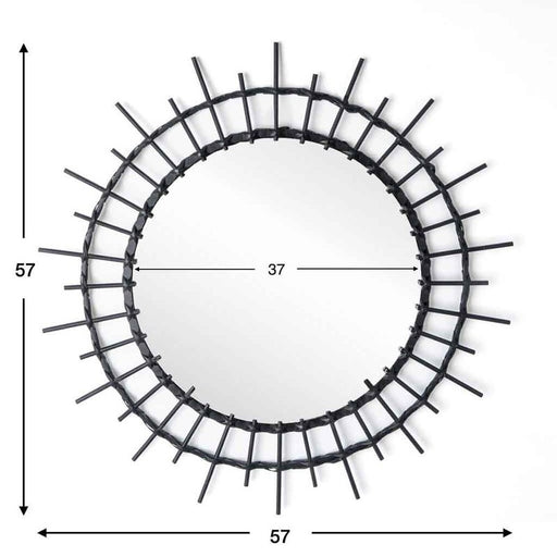 Spiegel Aloha - L - Zwart 57x57x2 Krossproducts | De online winkel voor hebbedingetjes