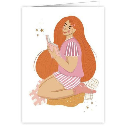 Kaart Girl Reading Krossproducts | De online winkel voor hebbedingetjes