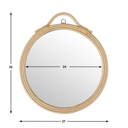 Spiegel Circle Round Natural 27x32x2 Krossproducts | De online winkel voor hebbedingetjes