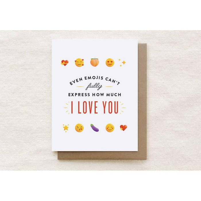 Kaart Even Emoji's Can't Fully Express How Much I Love You Krossproducts | De online winkel voor hebbedingetjes