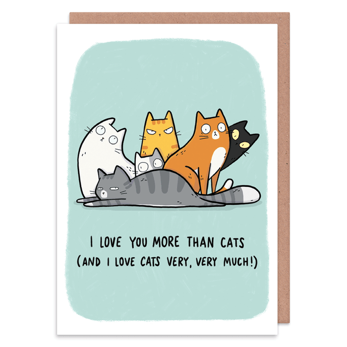 Kaart I Love You More Than Cats Krossproducts | De online winkel voor hebbedingetjes