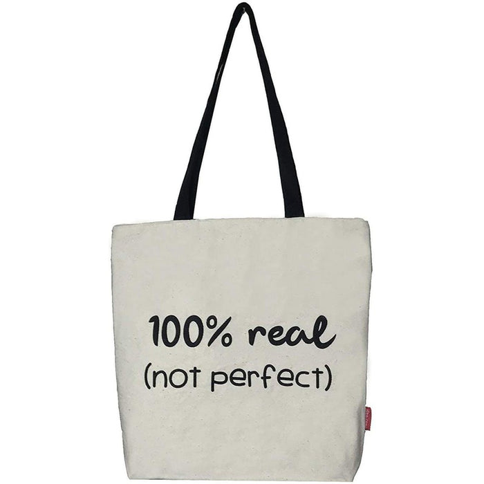 Stevige Boodschappentas Naturel "100% Real Not Perfect" Krossproducts | De online winkel voor hebbedingetjes