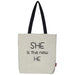 Stevige boodschappentas "She Is The New HE" | 2 Kleuren Krossproducts | De online winkel voor hebbedingetjes