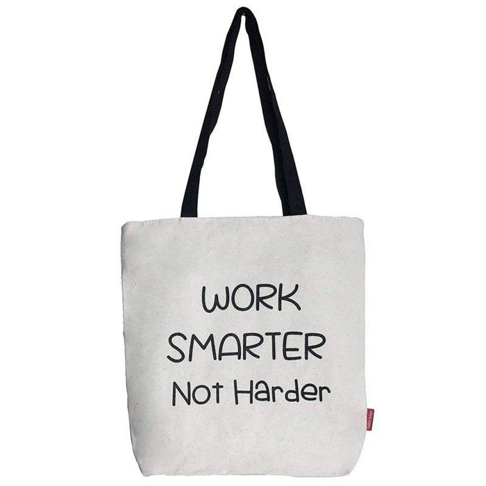 Stevige Boodschappentas Naturel Work Smarter Not Harder Krossproducts | De online winkel voor hebbedingetjes