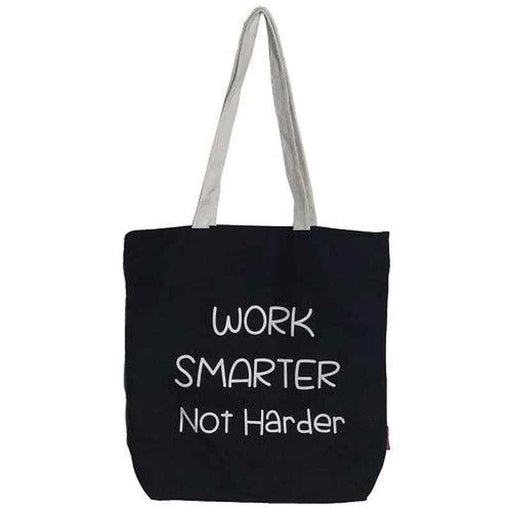 Stevige Boodschappentas Zwart Work Smarter Not Harder Krossproducts | De online winkel voor hebbedingetjes