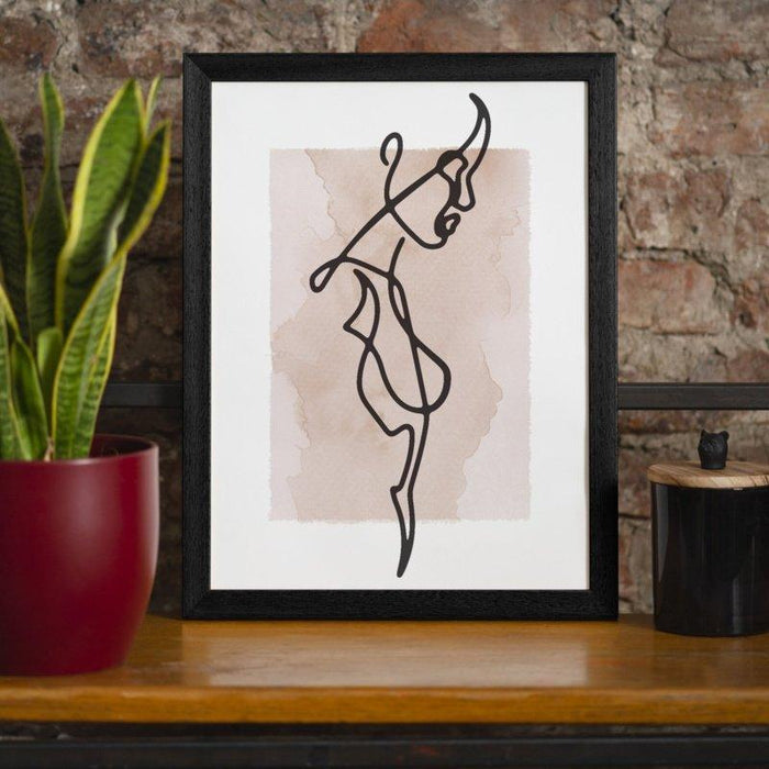 Vrouw Zijwaarts Line Art Waterverf Print | 40x50 Krossproducts | De online winkel voor hebbedingetjes